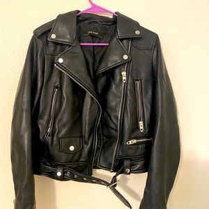 Vegan leather Zara motorcycle jacket